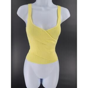 Bishop Young Sardinia Wrap Tank Butter Yellow ribbed knit